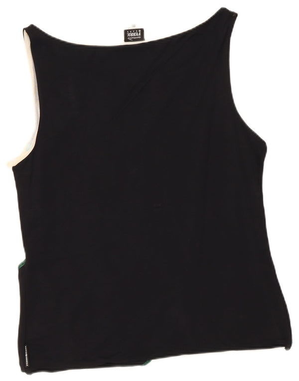 Gianfranco Ferre Colete feminino Top UK 20 2XL Preto Colourblock Designer