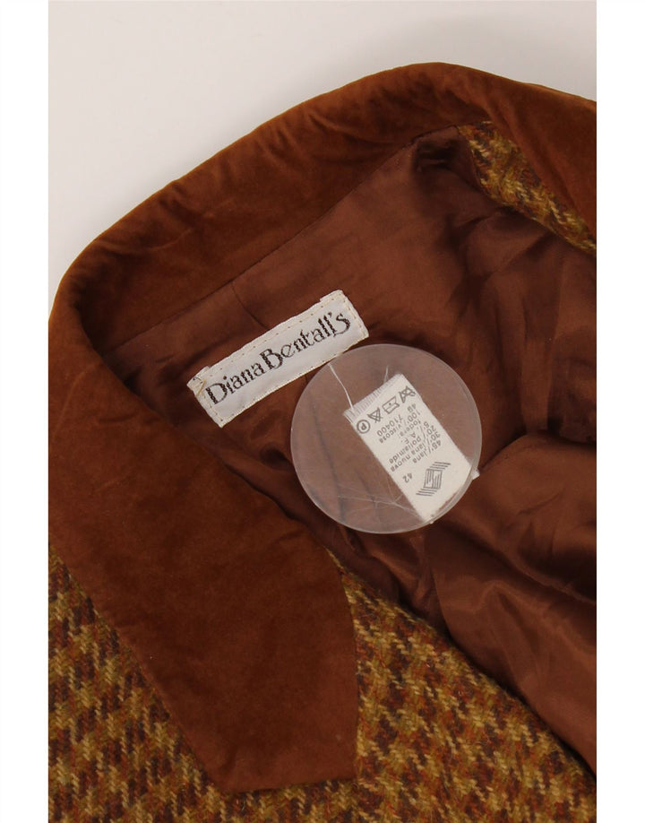 Jaqueta blazer feminina de Diana Bentall IT 42 médio marrom houndstooth