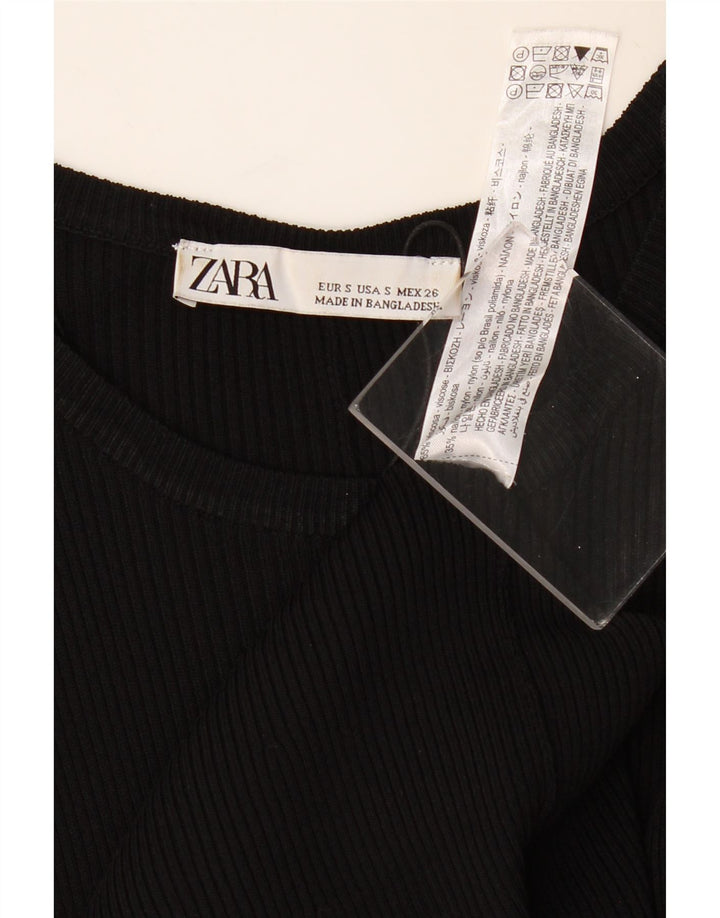 Vestido jumper feminino ZARA UK 6 pequeno preto viscose