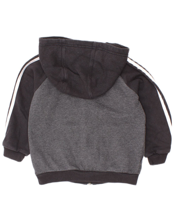 Suéter Adidas Baby Boys com capuz e zíper 12-18 meses cinza colorblock algodão