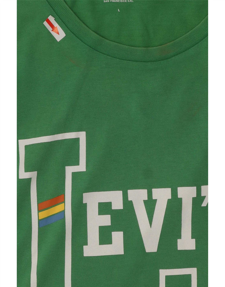 Camiseta gráfica masculina Levi's Top grande de algodão verde