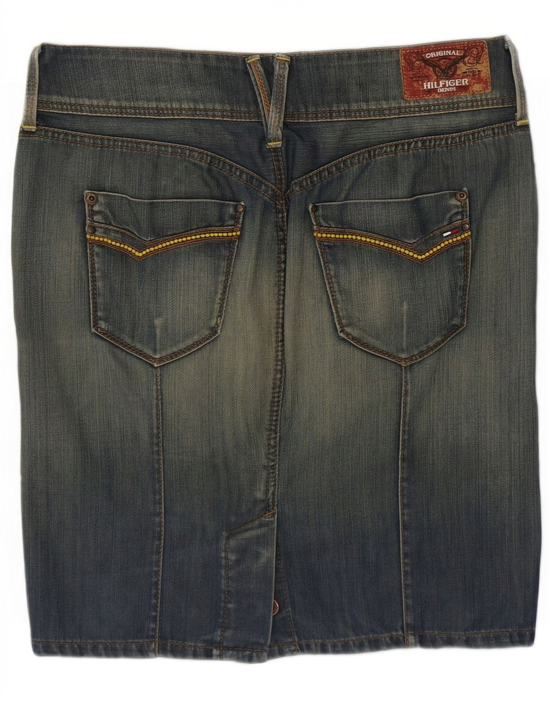 Saia jeans Sonora feminina Tommy Hilfiger médio W34 algodão azul