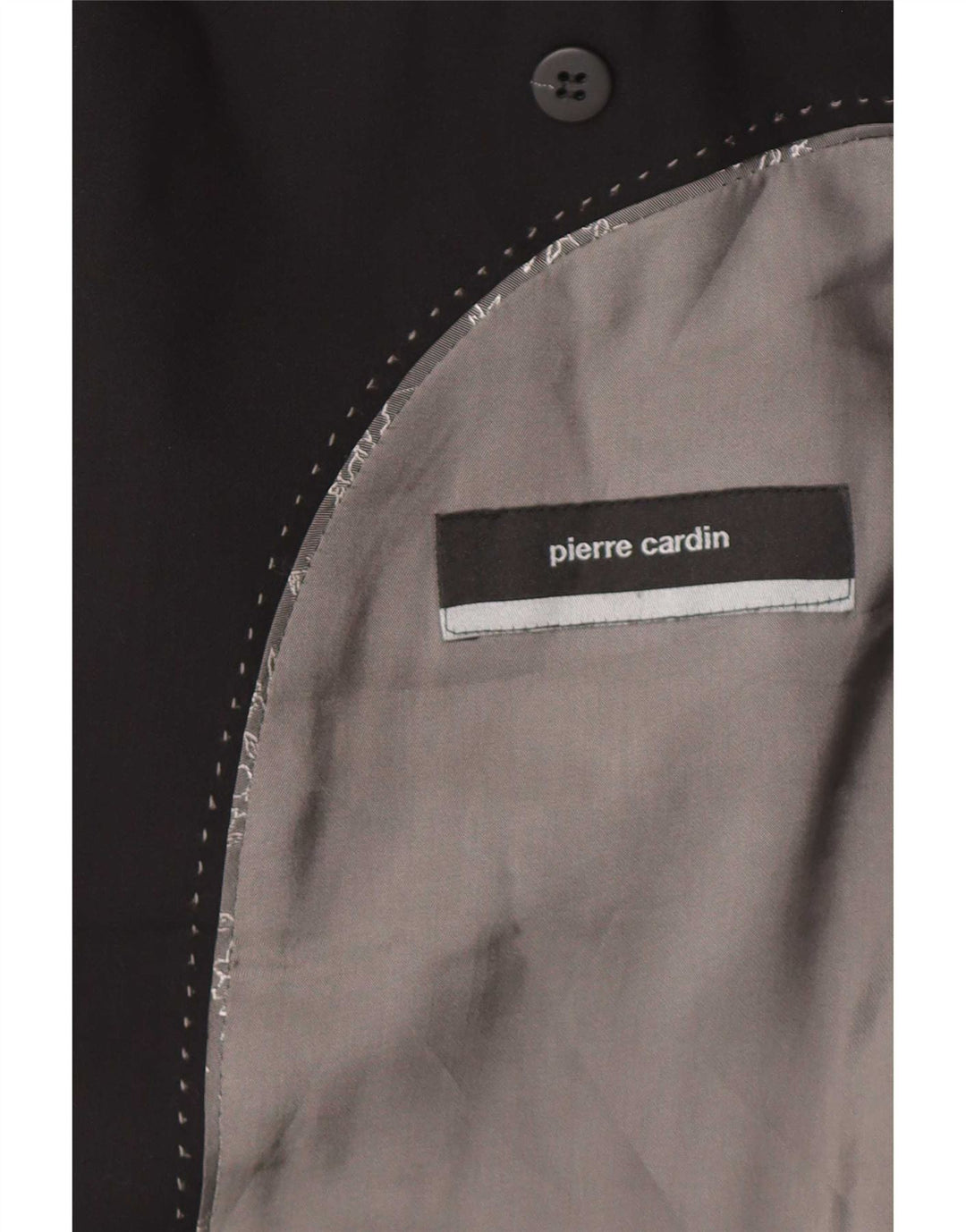 Jaqueta blazer masculina Pierre Cardin com 2 botões Reino Unido 38 lã preta média