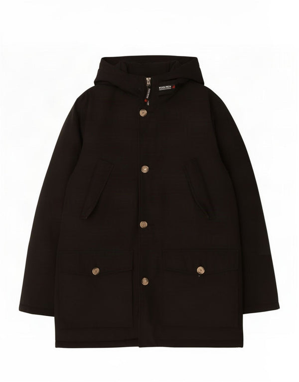 Woolrich Casaco acolchoado com capuz para meninos 15-16 anos algodão preto