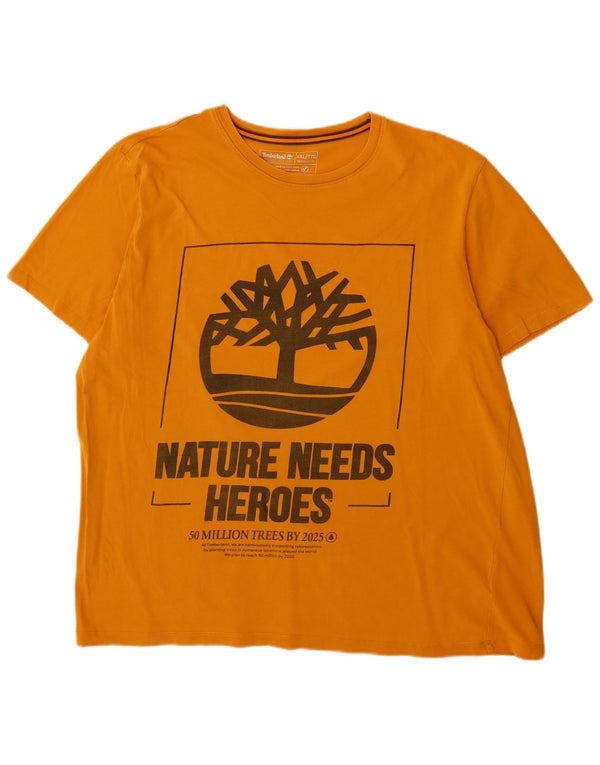 Camiseta masculina Timberland Regular Fit Graphic Top 2XL de algodão amarelo