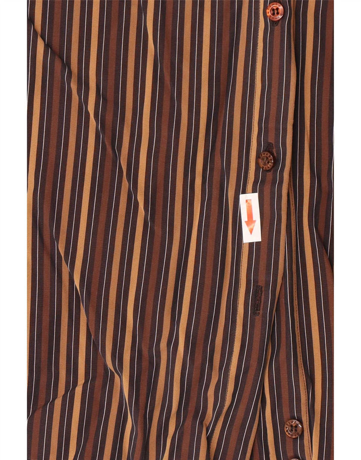 Camisa feminina Brooksfield IT 42 listrada marrom médio