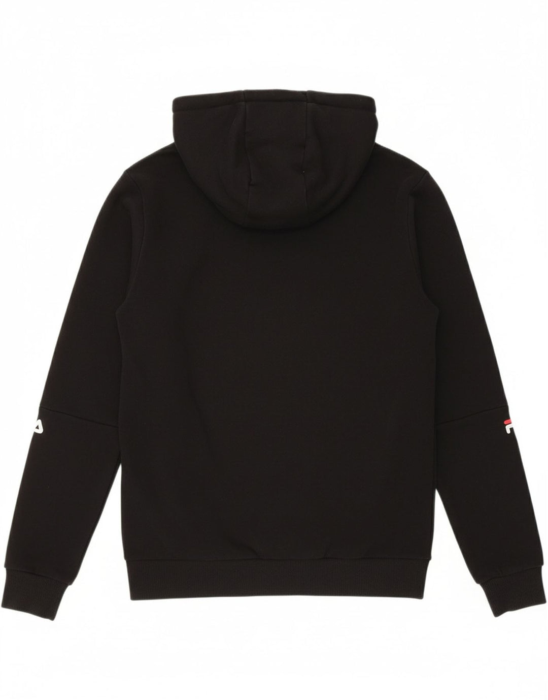 FILA Mens Graphic Hoodie Jumper Small Black Cotton Vintage Fila and Second-Hand Fila from Messina Hembry 