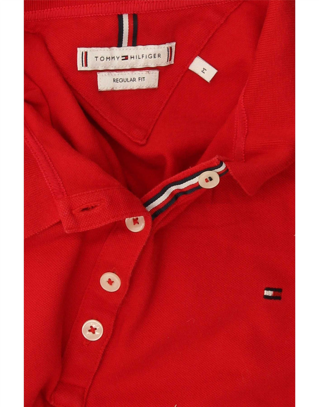 Camisa polo feminina Tommy Hilfiger Regular Fit Reino Unido 12 Médio Vermelho