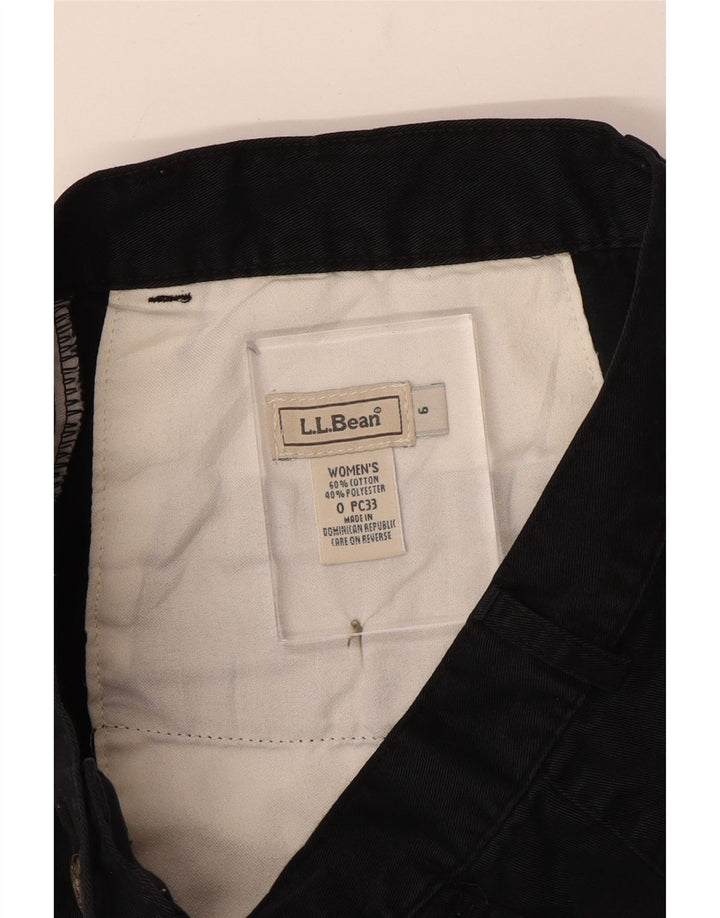 Shorts chino feminino L.L.BEAN US 6 médio W28 algodão preto