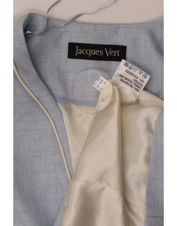 Jacques Vert jaqueta blazer feminina de manga curta com 1 botão Reino Unido 14 grande azul