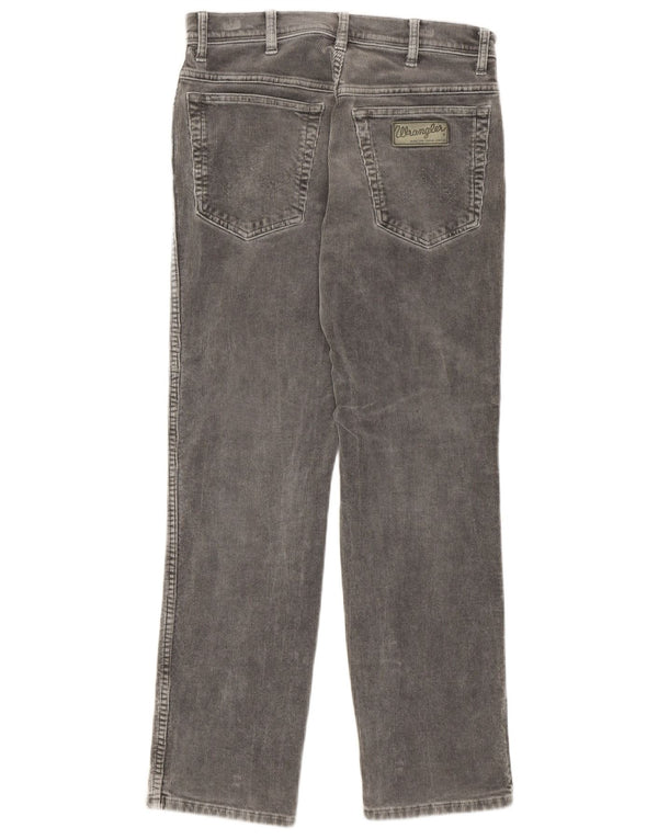 Calça masculina Wrangler Texas Stretch Straight Corduroy W32 L30 Algodão Cinza