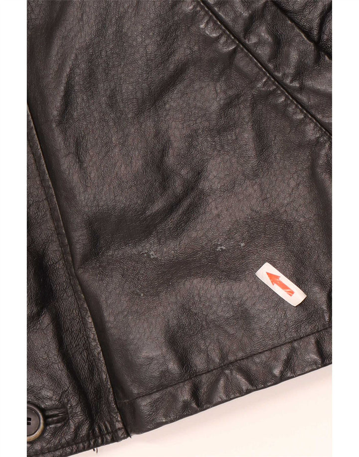 Jaqueta de couro masculina La Pelle IT 58 4XL preta
