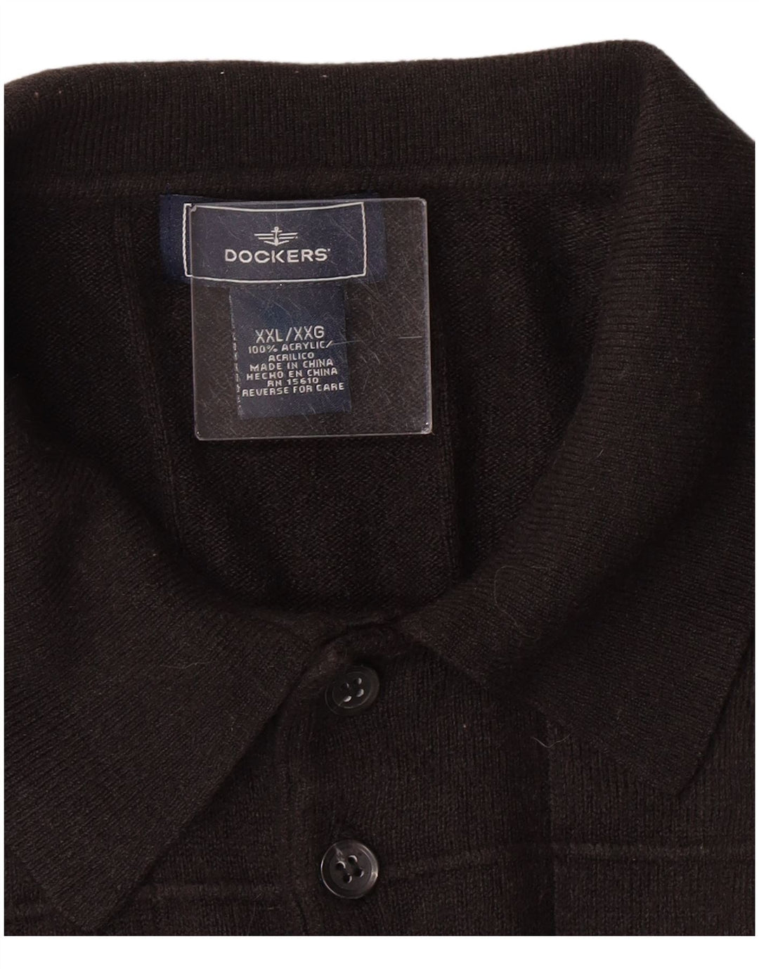 Suéter masculino Dockers com gola polo 2XL acrílico preto