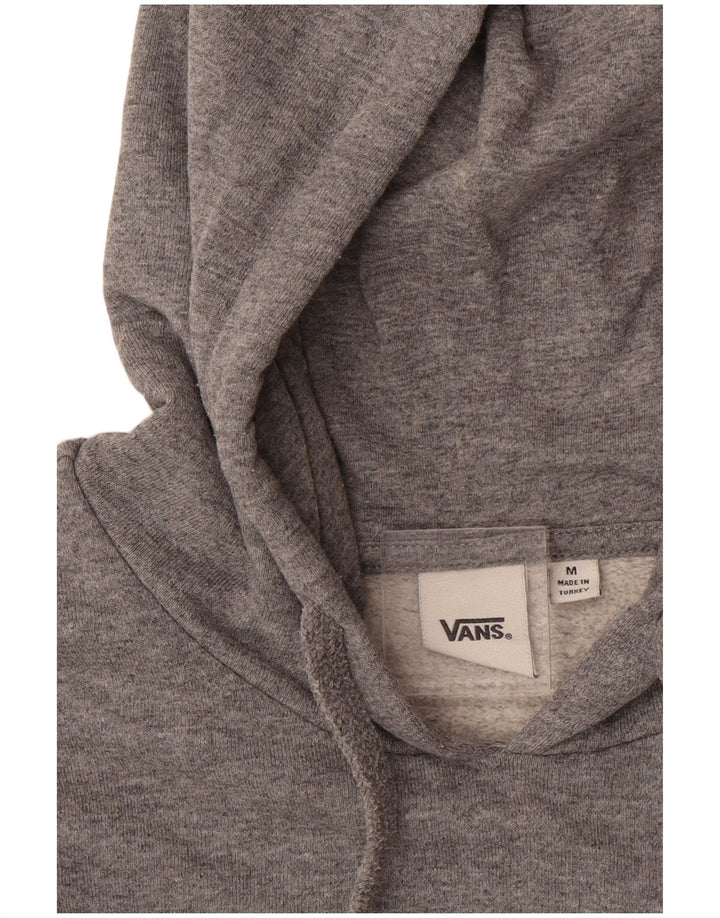 VANS feminino gráfico moletom com capuz UK 14 médio cinza algodão