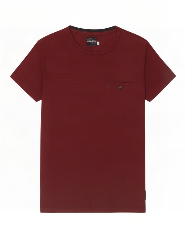 Camiseta masculina Jack & Jones Top pequeno algodão Borgonha
