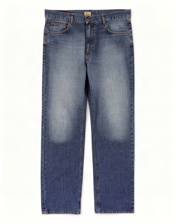 Marlboro Classics Mens Straight Jeans W36 L34 Azul Algodão