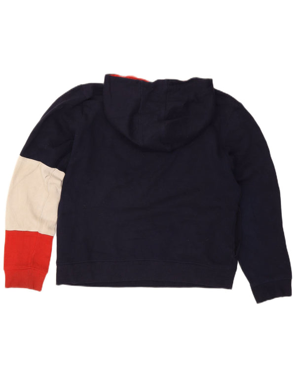 Fila feminino gráfico moletom com capuz UK 16 grande bloco colorido azul marinho