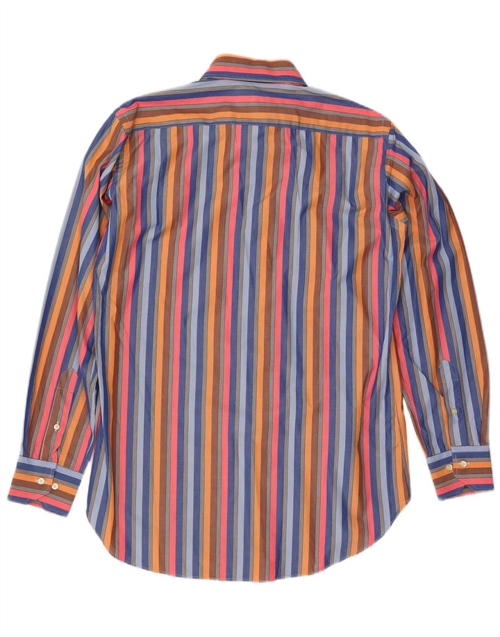Camisa masculina ETRO Milano grande listrada multicolorida