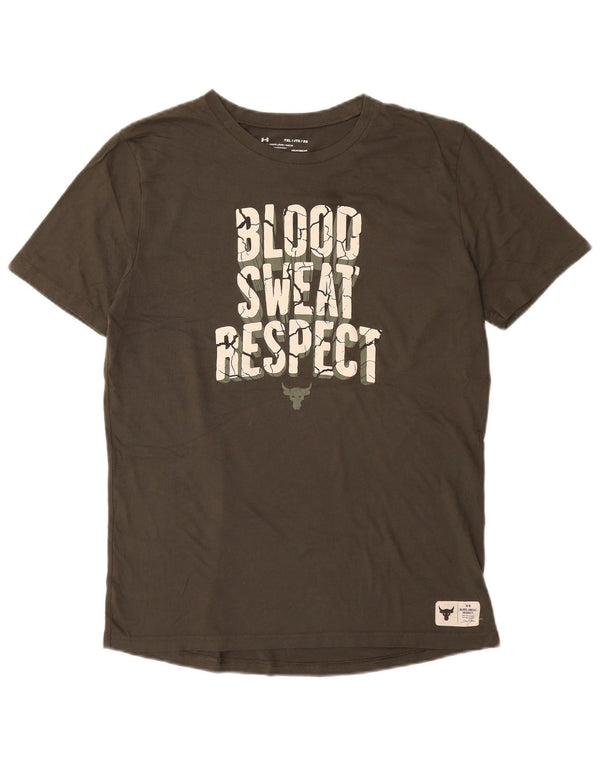 Camiseta gráfica UNDER ARMOUR para meninas Heat Gear 13-14 anos XL cáqui