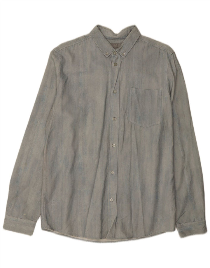 Camisa jeans masculina Cos pequena azul Lyocell