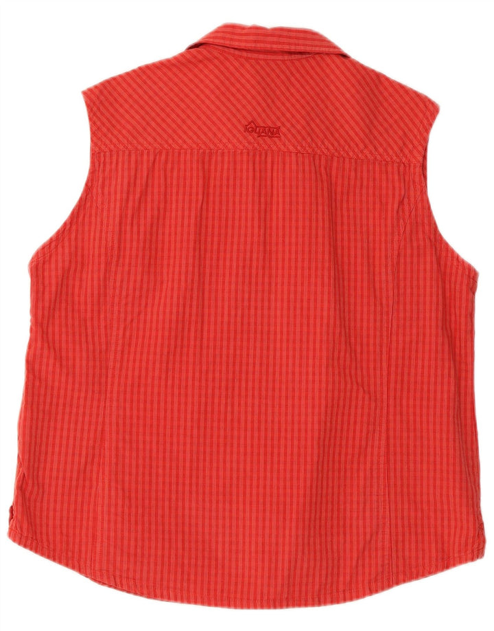 Camisa feminina sem mangas Iguana IT 44 algodão xadrez vermelho médio
