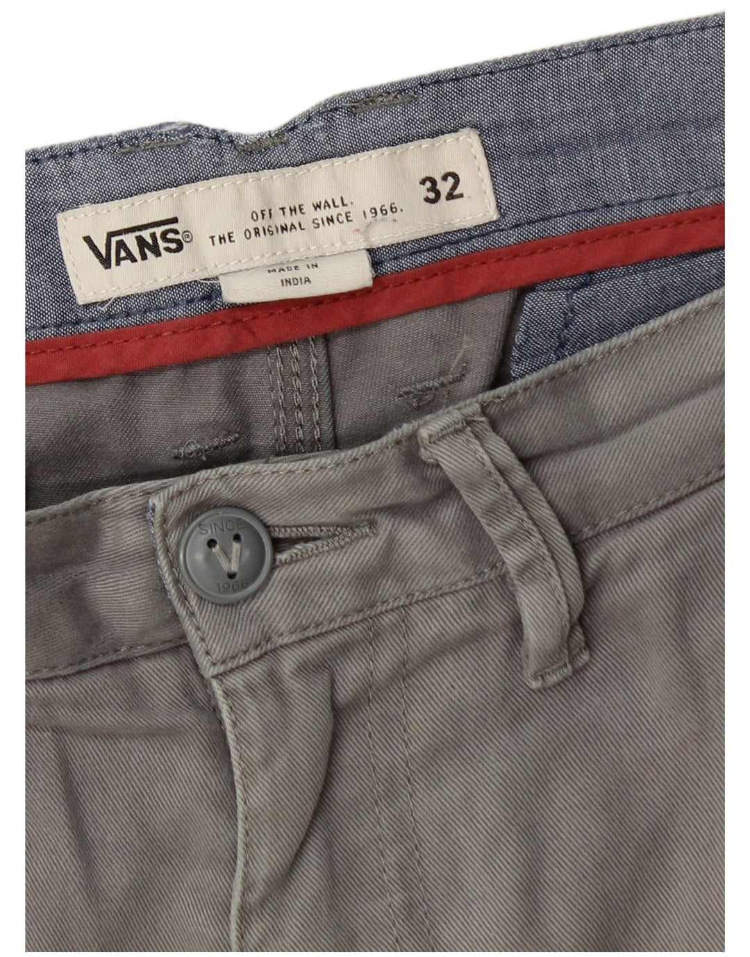 Shorts Chino masculino Vans W32 cinza médio algodão
