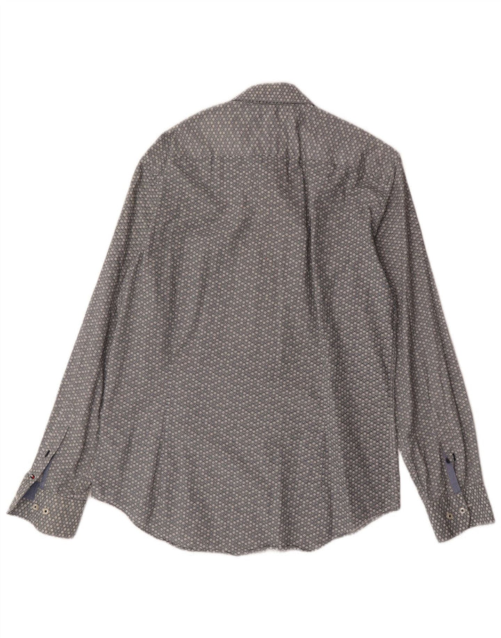 Camisa masculina TOMMY HILFIGER grande algodão manchado cinza