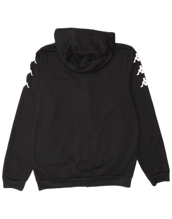 Kappa Mens Graphic Zip Hoodie Sweater Medium Black Polyester