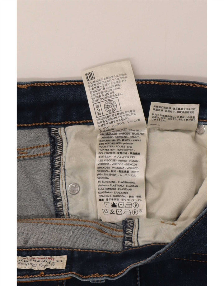 Jeans retos femininos Levi's W28 L30 algodão azul