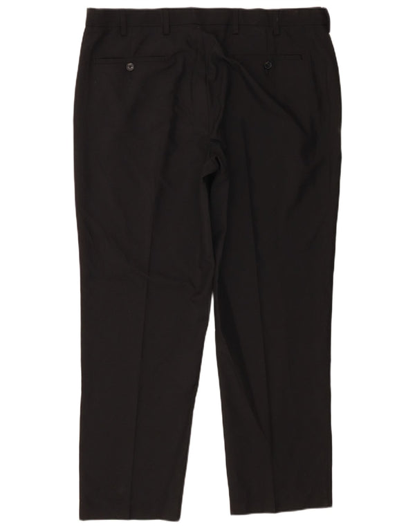 Calça chino masculina Marks & Spencer de ajuste regular W38 L29 poliéster preto