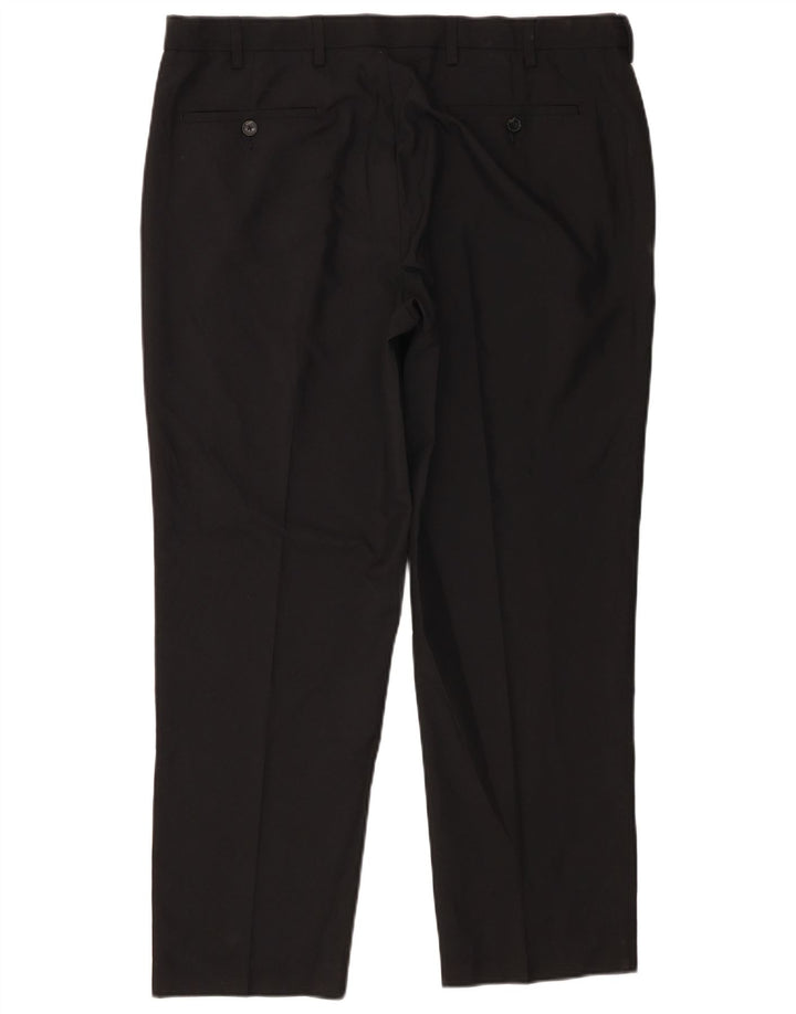 Calça chino masculina Marks & Spencer de ajuste regular W38 L29 poliéster preto