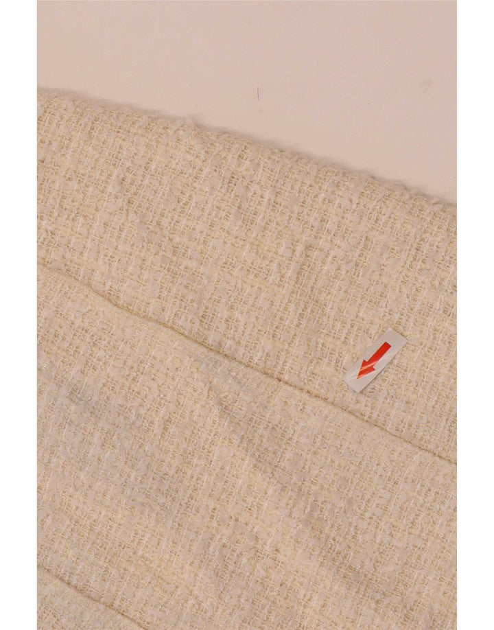 Mini saia feminina Zara XS W24 poliéster branco
