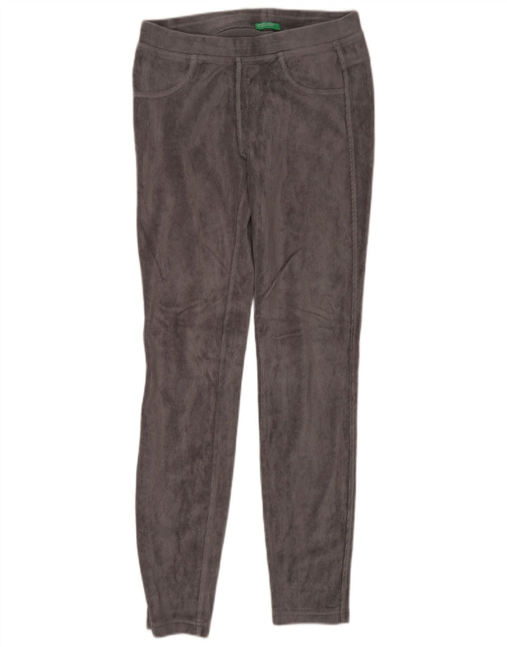 Leggings femininas Benetton UK 10 pequeno algodão cinza