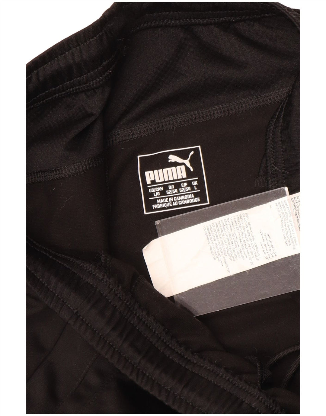 Calça de treino masculina Puma Graphic grande poliéster preto
