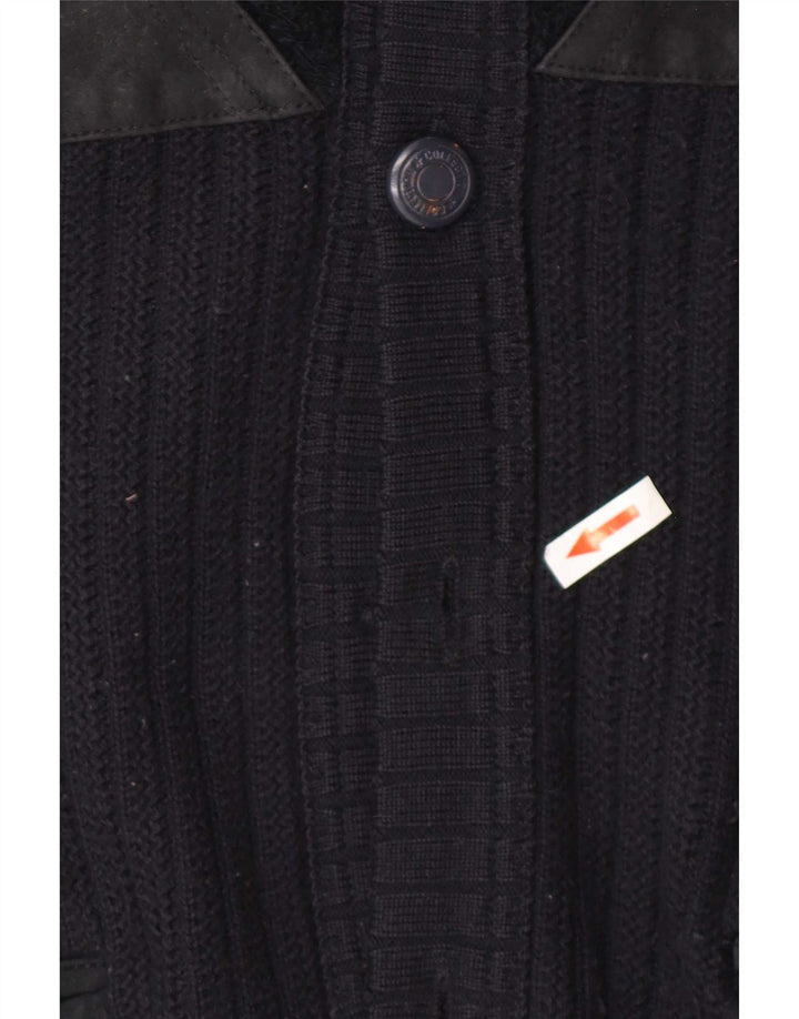 Suéter cardigã masculino Malagrida médio azul marinho colorblock
