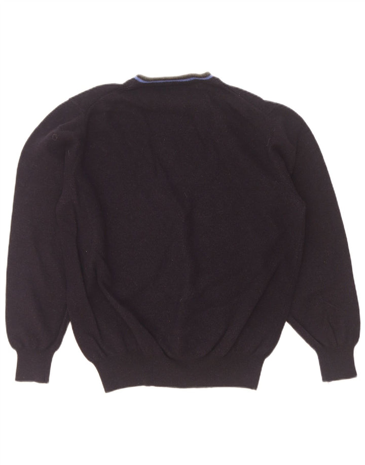 Suéter feminino Fred Perry com gola tartaruga Reino Unido 16 grande lã azul marinho