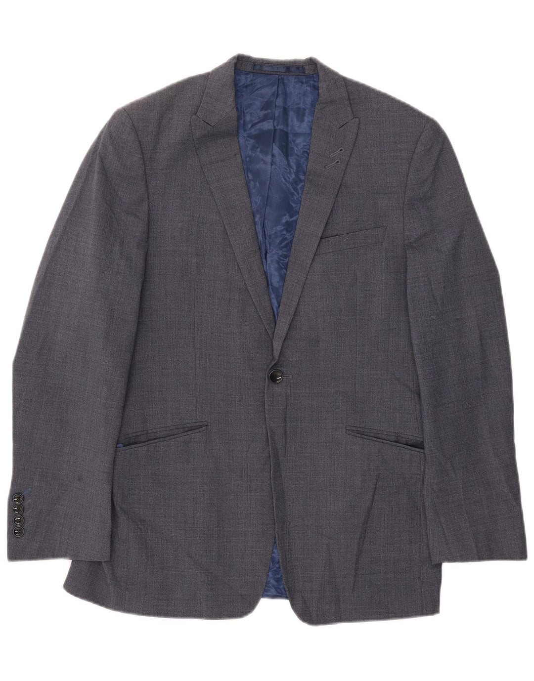 Jaqueta blazer masculina de 1 botão Marks & Spencer Reino Unido 38 lã azul médio