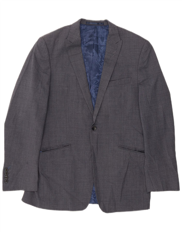 Jaqueta blazer masculina de 1 botão Marks & Spencer Reino Unido 38 lã azul médio