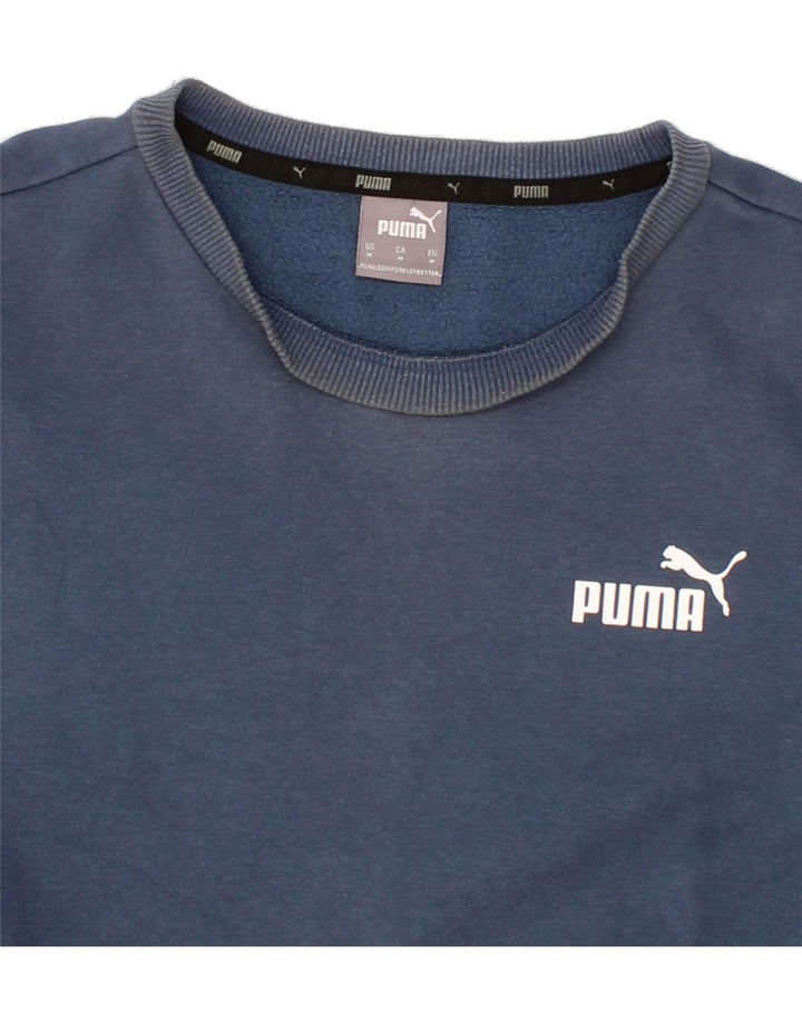 PUMA Mens Sweatshirt Jumper Medium Blue Cotton Vintage Puma and Second-Hand Puma from Messina Hembry 
