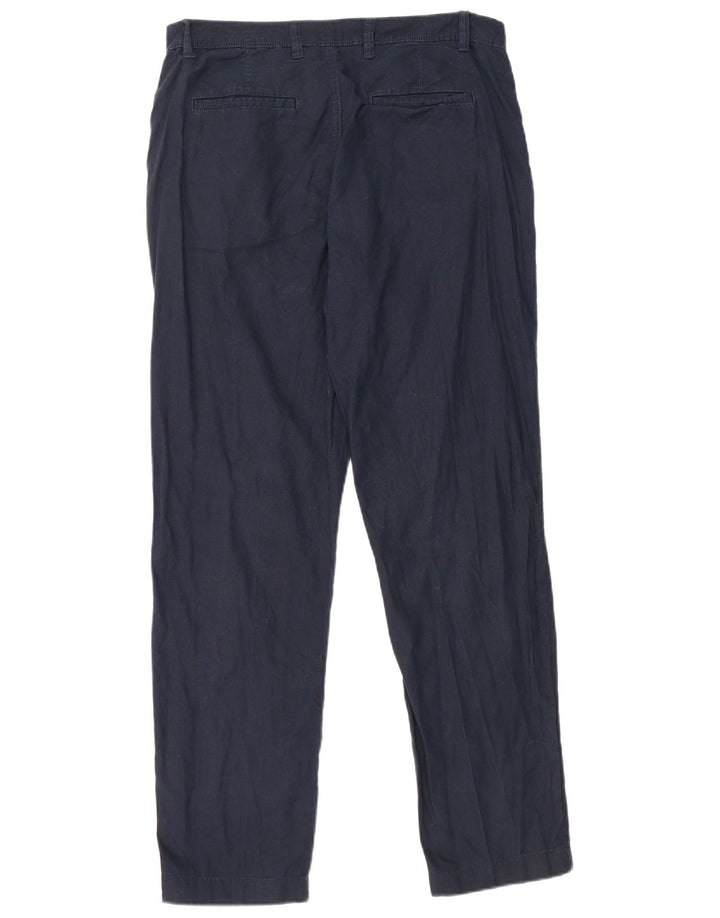 Calça Chino Masculina Slim DAKS Médio W32 L30 Azul Marinho Linho