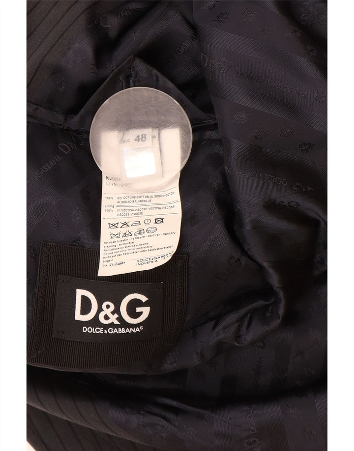 Jaqueta Blazer Masculina Dolce & Gabbana IT 48 Riscas Azul Marinho Médio