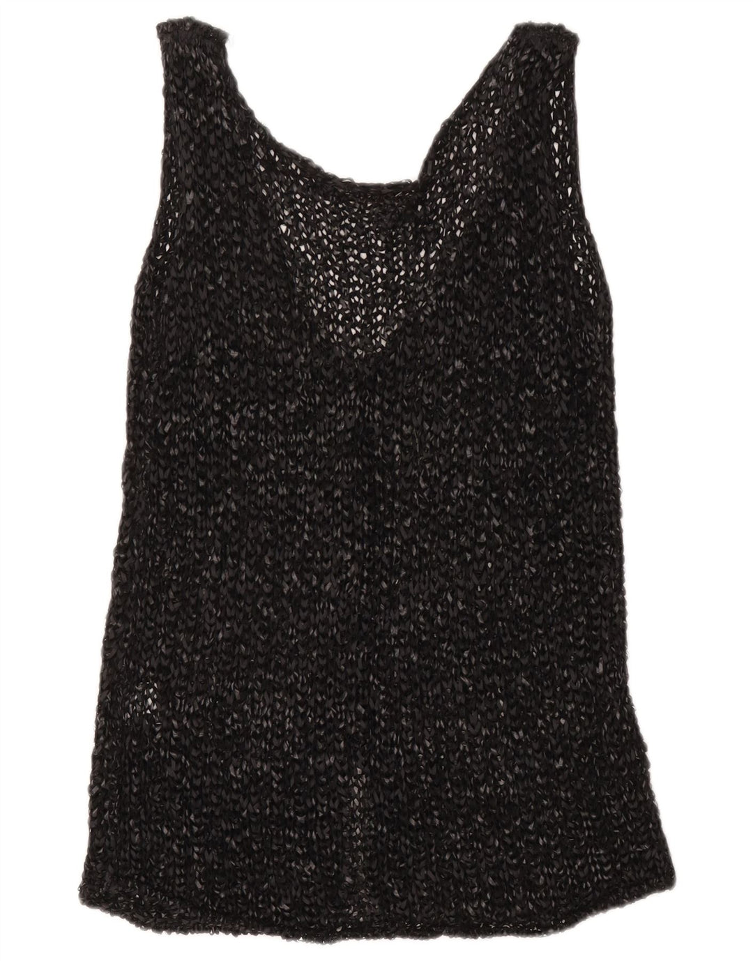 Cardigã feminino de crochê sem mangas Codice UK 16 algodão cinza grande