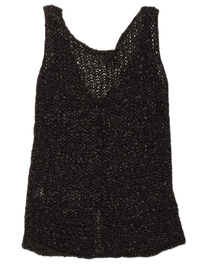 Cardigã feminino de crochê sem mangas Codice UK 16 algodão cinza grande