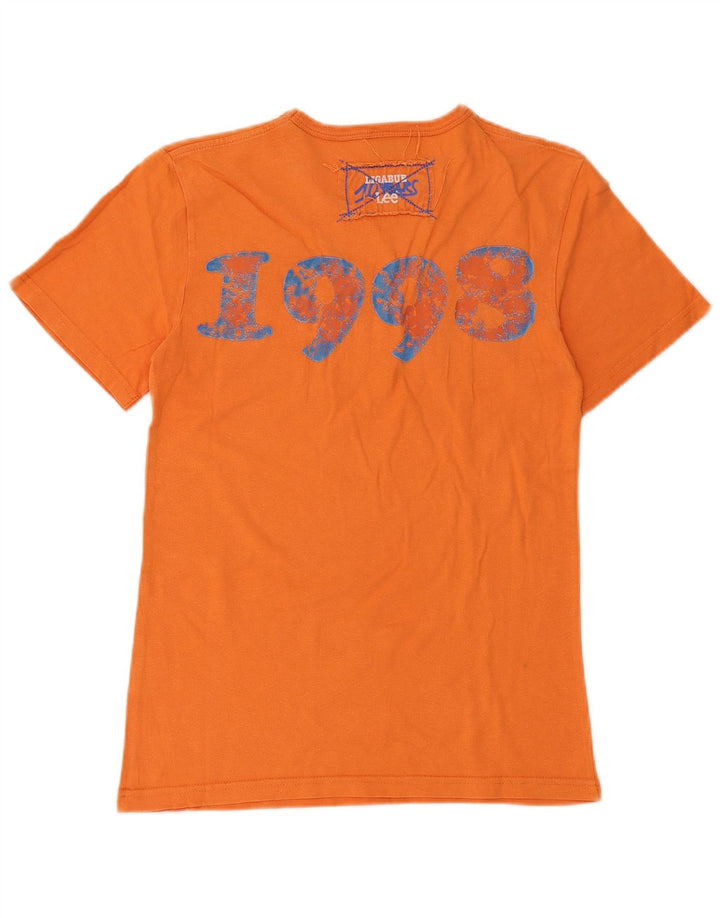 Lee Mens Graphic Camiseta Top Médio Algodão Laranja