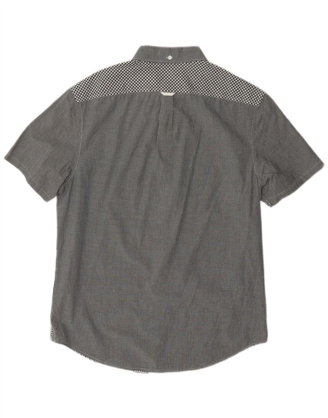 Camisa masculina de manga curta Penguin Heritage cinza médio algodão guingão