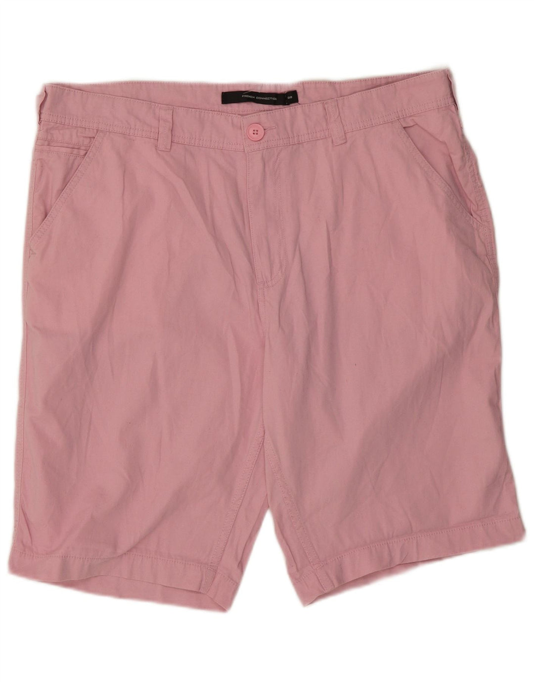 French Connection Mens Chino Shorts W38 XL Algodão Rosa