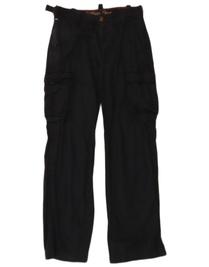 Calça cargo feminina TOMMY HILFIGER W26 L32 algodão preto