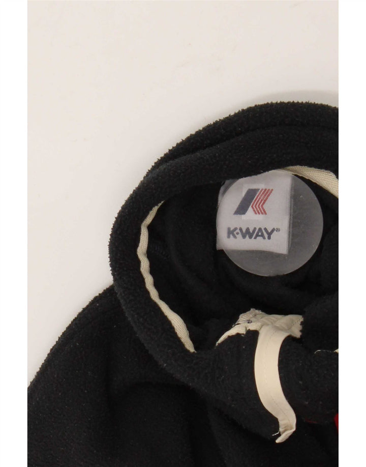 Suéter de lã masculino K-Way com zíper e gola média listrado preto