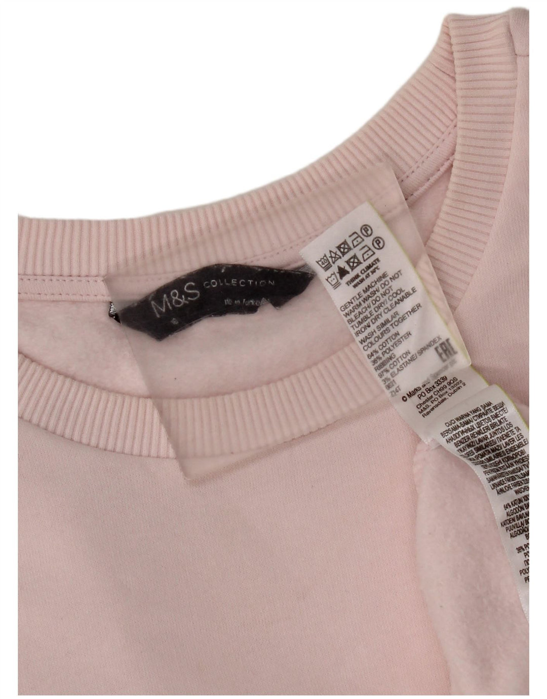 Suéter feminino Marks & Spencer Reino Unido 16 grande algodão rosa