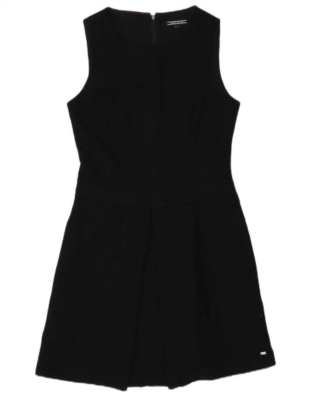 Vestido feminino Tommy Hilfiger sem mangas evasê US 8 médio preto poliéster